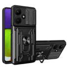 For Infinix Hot 30i Sliding Camshield TPU+PC Phone Case with Card Slot(Black) - 1