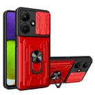 For Infinix Hot 30i Sliding Camshield TPU+PC Phone Case with Card Slot(Red) - 1