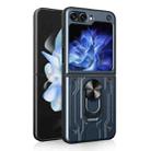 For Samsung Galaxy Z Flip5 Magnetic Holder TPU+PC Phone Case(Grey) - 1