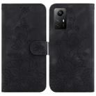 For Xiaomi Redmi Note 12S Lily Embossed Leather Phone Case(Black) - 1