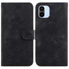 For Xiaomi Redmi A1 / A2 Lily Embossed Leather Phone Case(Black) - 1