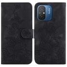 For Xiaomi Redmi 12C / 11A Lily Embossed Leather Phone Case(Black) - 1