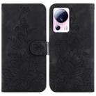 For Xiaomi 13 Lite / Civi 2 Lily Embossed Leather Phone Case(Black) - 1