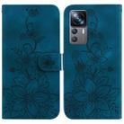 For Xiaomi 12T / 12T Pro Lily Embossed Leather Phone Case(Dark Blue) - 1