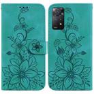 For Xiaomi Redmi Note 11 Pro 4G/5G Global Lily Embossed Leather Phone Case(Green) - 1