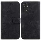 For Xiaomi Redmi Note 11 Global / Note 11S Lily Embossed Leather Phone Case(Black) - 1