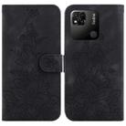 For Xiaomi Redmi 10A Lily Embossed Leather Phone Case(Black) - 1