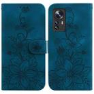 For Xiaomi 12 / 12X Lily Embossed Leather Phone Case(Dark Blue) - 1