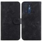 For Xiaomi 11T / 11T Pro Lily Embossed Leather Phone Case(Black) - 1
