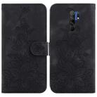 For Xiaomi Redmi 9/9 Prime / Poco M2 Lily Embossed Leather Phone Case(Black) - 1