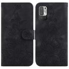 For Xiaomi Redmi Note 10 5G / Poco M3 Pro Lily Embossed Leather Phone Case(Black) - 1
