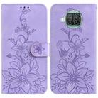 For Xiaomi Mi 10T Lite 5G / Mi 10i 5G Lily Embossed Leather Phone Case(Purple) - 1