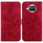 For Xiaomi Mi 10T Lite 5G / Mi 10i 5G Lily Embossed Leather Phone Case(Red) - 1