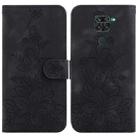 For Xiaomi Redmi Note 9 / 10X 4G Lily Embossed Leather Phone Case(Black) - 1