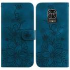 For Xiaomi Redmi Note 9 Pro/9S/9 Pro Max Lily Embossed Leather Phone Case(Dark Blue) - 1