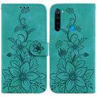 For Xiaomi Redmi Note 8T Lily Embossed Leather Phone Case(Green) - 1