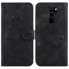 For Xiaomi Redmi Note 8 Pro Lily Embossed Leather Phone Case(Black) - 1