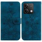 For Xiaomi Redmi Note 13 5G Lily Embossed Leather Phone Case(Dark Blue) - 1