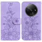 For Xiaomi Redmi A3 Lily Embossed Leather Phone Case(Purple) - 1