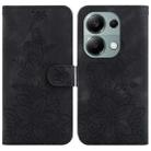 For Xiaomi Redmi Note 13 Pro 4G Lily Embossed Leather Phone Case(Black) - 1