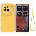 For Nothing Phone 3a Pro Pure Color Liquid Silicone Shockproof Phone Case(Yellow) - 1