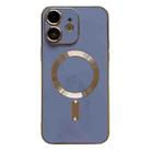 For iPhone 11 Magsafe Plating TPU Phone Case with Lens Film(Light Blue) - 1