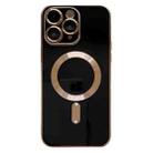 For iPhone 11 Pro Max Magsafe Plating TPU Phone Case with Lens Film(Black) - 1