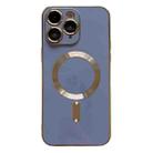 For iPhone 11 Pro Max Magsafe Plating TPU Phone Case with Lens Film(Light Blue) - 1