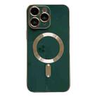 For iPhone 11 Pro Max Magsafe Plating TPU Phone Case with Lens Film(Green) - 1