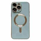 For iPhone 11 Pro Max Magsafe Plating TPU Phone Case with Lens Film(Light Green) - 1