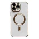 For iPhone 11 Pro Max Magsafe Plating TPU Phone Case with Lens Film(White) - 1