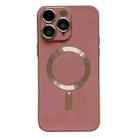 For iPhone 11 Pro Max Magsafe Plating TPU Phone Case with Lens Film(Rose Red) - 1