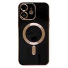 For iPhone 12 Magsafe Plating TPU Phone Case with Lens Film(Black) - 1