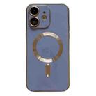 For iPhone 12 Magsafe Plating TPU Phone Case with Lens Film(Light Blue) - 1