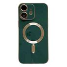 For iPhone 12 Magsafe Plating TPU Phone Case with Lens Film(Green) - 1