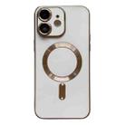 For iPhone 12 Magsafe Plating TPU Phone Case with Lens Film(White) - 1