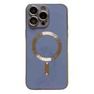 For iPhone 12 Pro Magsafe Plating TPU Phone Case with Lens Film(Light Blue) - 1