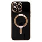 For iPhone 12 Pro Max Magsafe Plating TPU Phone Case with Lens Film(Black) - 1