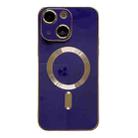 For iPhone 13 Magsafe Plating TPU Phone Case with Lens Film(Blue) - 1