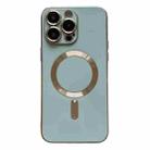 For iPhone 13 Pro Magsafe Plating TPU Phone Case with Lens Film(Light Green) - 1