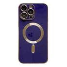 For iPhone 13 Pro Magsafe Plating TPU Phone Case with Lens Film(Blue) - 1