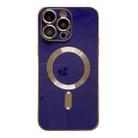 For iPhone 13 Pro Max Magsafe Plating TPU Phone Case with Lens Film(Blue) - 1