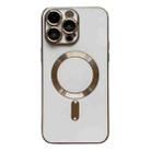 For iPhone 13 Pro Max Magsafe Plating TPU Phone Case with Lens Film(White) - 1