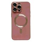 For iPhone 13 Pro Max Magsafe Plating TPU Phone Case with Lens Film(Rose Red) - 1