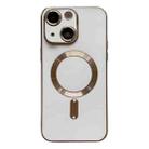 For iPhone 14 Plus Magsafe Plating TPU Phone Case with Lens Film(White) - 1