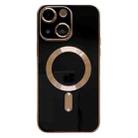 For iPhone 15 Plus Magsafe Plating TPU Phone Case with Lens Film(Black) - 1