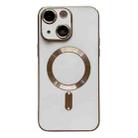 For iPhone 15 Plus Magsafe Plating TPU Phone Case with Lens Film(White) - 1