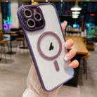 For iPhone 11 Pro Max MagSafe Gradient Color Glitter TPU + Acrylic Phone Case with Lens Film(Purple) - 1