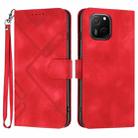 For Huawei Maimang A20 Line Pattern Skin Feel Leather Phone Case(Red) - 1