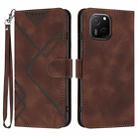 For Huawei Maimang A20 Line Pattern Skin Feel Leather Phone Case(Coffee) - 1